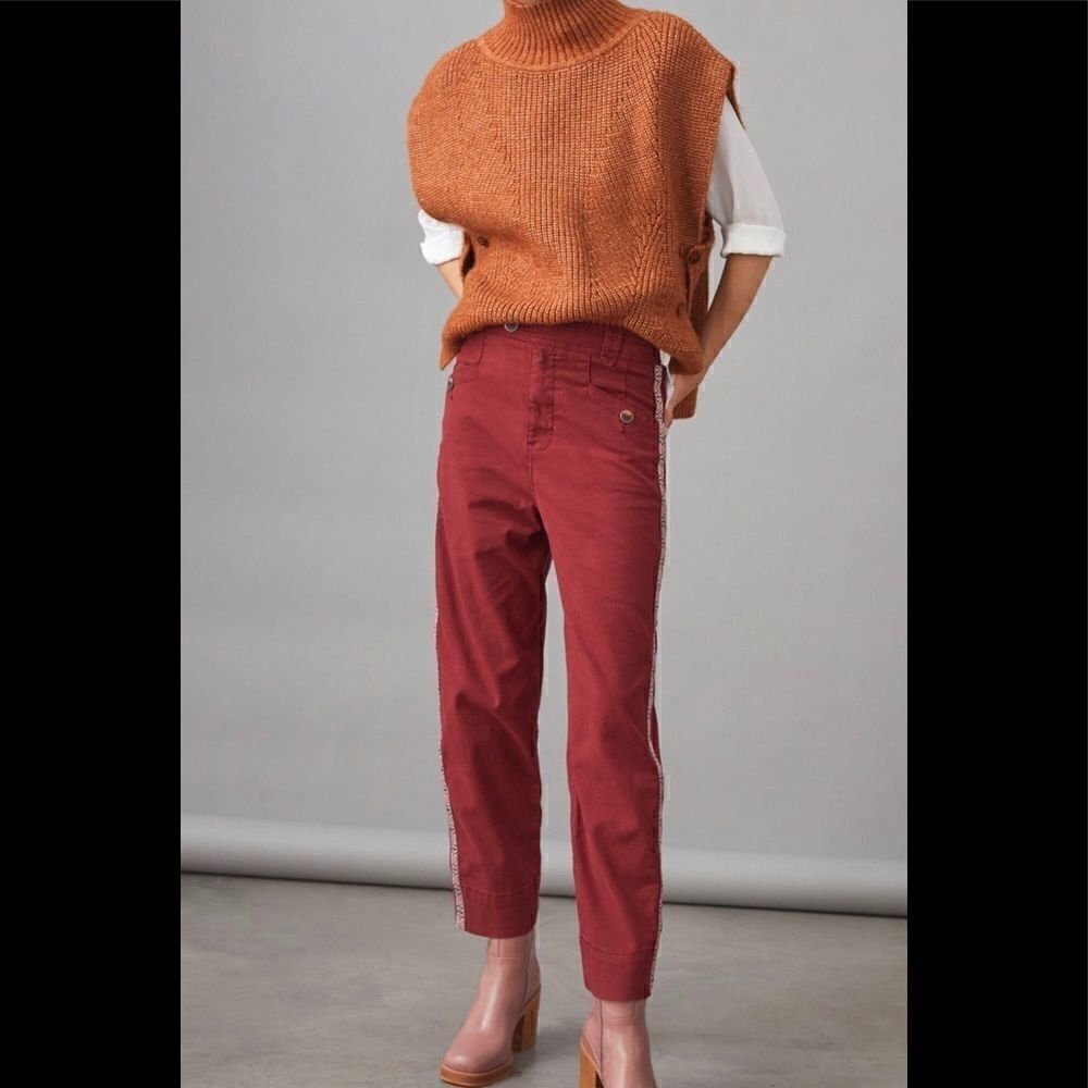Anthropologie I Tapered Side Stripe Pants